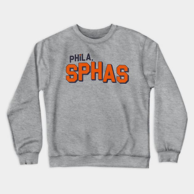 Defunct Philadelphia Sphas Basketball Team Crewneck Sweatshirt by Defunctland